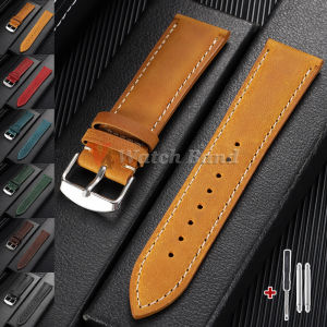 Vintage Dark Brown Cowhide Watch Strap 20mm 22mm Vintage Racing Leather Watchband for Seiko for Rolex for Samsung Watch8/7/6/5/4