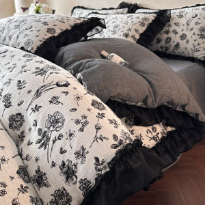 Kiss Dear | French Retro Full Cotton Yarn-dyed Jacquard Bedding Set