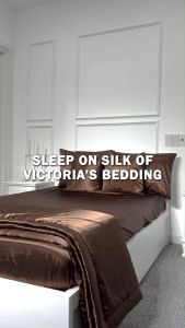 Bộ Chăn Ga Phi Lụa Victorias Bedding Màu Nâu Chocolate Chính Hãng Korea