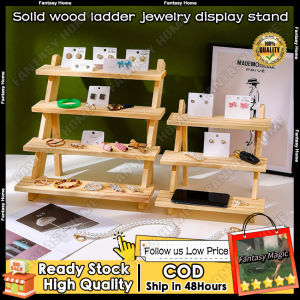 🔥Giao hàng nhanh🔥Đa lớp gỗ trưng bày Khuyên tai Giá đứng máy tính để bàn kệ lưu trữ thang gỗ có thể tháo rời đa mục đích cây hoa đứng