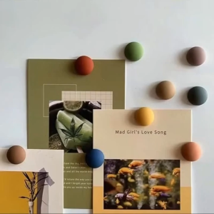 Macaron Morandi circular refrigerator sticker photo fixing magnetic sticker sticky note message magnetic sticker