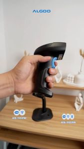 ALGOO AS-1102B Barcode Scanner USB Bluetooth Wireless 1D/2D Auto Scan With Stand