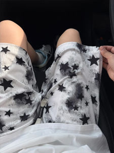 Quần Short Nam American Retro Star Dáng Rộng Ống Đứng Thường Ngày Đi Biển Mùa Hè Quần Short Nam Cạp Vừa Thoáng Khí