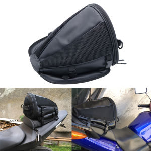 Universal Black Motorcycle Bag Rear Seat Bag Tail Pack Multifunctional Crossbody Bag Riding Gears With Outdoor Raincover