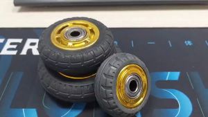 4pcs Silent Rubber Single Wheel 3/4/5 Inch Trolley Wheel Heavy Duty Caster With Bearing