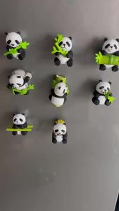 Panda Fridge Magnets Cute Cartoon Refrigerator Sticker Creative Photo Wall Magnetic Buckle