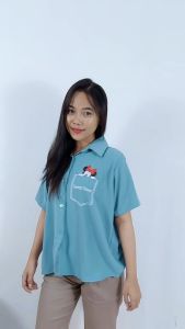 CARLINA SWEET LOVE SABLON KEMEJA WANITA CRINKLE KATUN PREMIUM