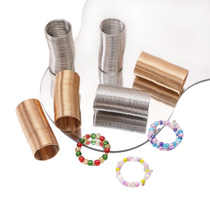 68 Loops 20มิลลิเมตรเส้นลวดโลหะห่วงวงกลมลวดโรเดียมสีทองประดับด้วยลูกปัดสำหรับทำเครื่องประดับอุปกรณ์แหวนใส่นิ้ว DIY