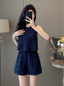 Shalldoer | Bộ đồ hai mảnh thời trang cạp cao không tay mùa hè cho nữ Bộ quần áo hai mảnh thanh lịch và sang trọng