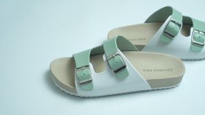 Christian Bale Alice Sandal Selop Wanita Kombinasi Dua Warna Kasual Sendal flat Cewek Kekinian