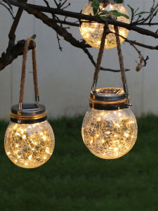 โคมไฟแก้วระเบิดกันน้ำสำหรับตกแต่งสวนบ้านพักช่วงวันหยุดกลางแจ้งแบบพลังงานแสงอาทิตย์ อุปกรณ์ตกแต่งบ้านสไตล์โมเดิร์นเรียบง่าย