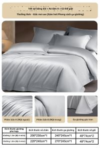 Mercury | Bộ Đồ Chăn Drap Gối 4 Món Chất Lượng Cao 100% Cotton