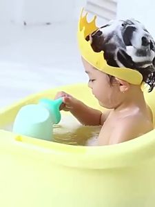 Payoe Topi Mandi Keramas Mahkota Anak Bayi / Baby Shower Cap Pelindung Mata Telinga