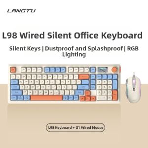LANGTU | Quiet Attractive Female Keyboard and Mouse Set RGB Backlit Wired