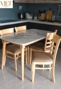 Bộ bàn ghế ăn gỗ giả đá bộ  4 ghế( FREE SHIP) HCM BIÊN HÒA BÌNH DƯƠNG