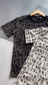 Áo thun nam cổ tròn tay ngắn vải nhung phối rách in chữ cá tính mẫu mới trẻ trung 2 màu đen trắng BARUN SHOP