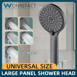 Bathroom Shower Nozzle 5 In 1 Assignable High Pressure Shower Head 5 Mode Water Saving Removable Handheld Round Rain Shower