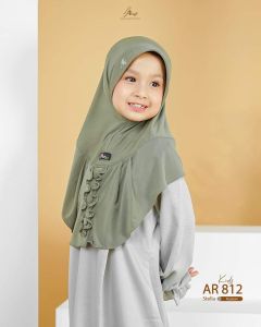 Jilbab hijab bergo krudung couple anak SD TK 5 6 7 8 tahun wanita terbaru new terlaris terkini modern kekinian murah viral 2024 Arrafi AR 812 kids daily simple best seller adem cantik kepang pet antem bahan stella cantik bayar di tempat COD gratis ongkir