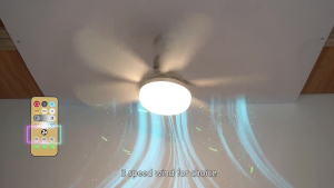 Tefal ไฟพัดลมเพดาน โคมไฟพัดลม พัดลมเพดานมีไฟ หลอดไฟพัดลม โคมไฟพัดลมเพดาน LED 40W พัดลมเพดานมีไฟ 21 นิ้ว พร้อมรีโมทคอนโทรลลดแสง เหมาะสําหรับห้องนั่งเล่น ห้องอ่านหนังสือ ของใช้ในครัวเรือน 80-270V