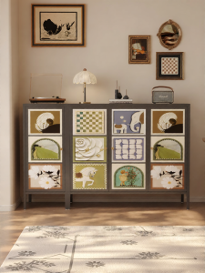 Retro Luxurious Freestanding Sideboard Large Capacity