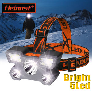 5 LED Headlamp Rechargeable with Built in Battery Strong Light Headlight Camping Adventure Fishing Head Light Flashlight