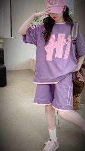 (18-52kg) Bộ đồ đồ bộ bé gái ngắn tay mẫu Hi từ 5-16 tuổi. Quần áo trẻ em mùa hè cộc tay cho bé thời trang phong cách năng động. Bảng size ở ảnh cuối