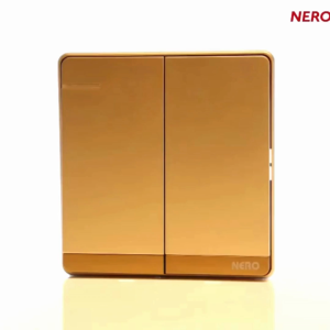 Decora Q71622-G 16AX250V~ 2 Gang 2 Way Switch With Fluorescent Locator - Gold