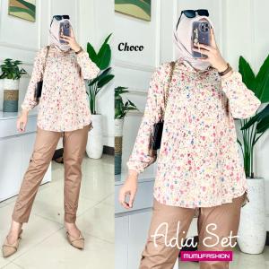 RATI - ADIA SET by Mumu Fashion Setelan Rayon Wanita Motif Bunga Bestseller Bisa COD
