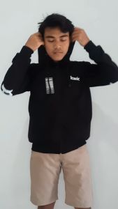 Jaket fleece Pria Tengkorak Brother good | Sweater Jaket Hitam List Putih Trand | Resleting Jeket Distro Cewek Cowok