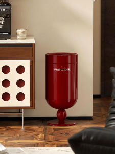 ASCOR | Home Stainless Steel Vintage Red Aesthetic Open-top Trash Can