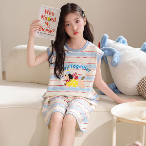 MiiOW | Cotton Sleeveless Vest Style Pajama Set