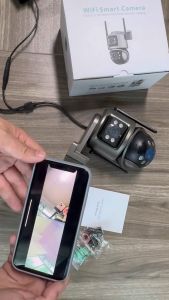 DOSEN Icsee Dual lens A32 Cctv Wireless Connect Phone 360° indoor and outdoor/ Full Color Night Vision /Alarm warning | Two-way Call | AI Human Detection HD 1080P Wifi Camera