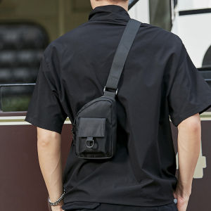 Casual Mens Crossbody Bag Multi-Functional Chest Bag Japanese and Korean Style Single Shoulder Bag Summer Minimalist Backpack Trendy Small Bag