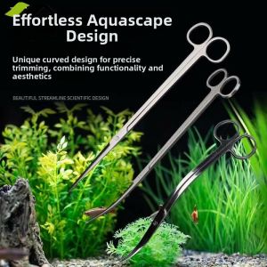 MOMIAN | Aquarium Stainless Steel Pruning Tool Set with Tweezers Scissors and Algae Scraper