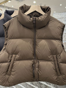 Autumn Winter Womens Short Loose Cotton Jacket Vest down Filling Stand Collar Small Size Fashionable All-Match Vest