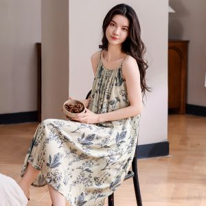 MiiOW | ชุดนอนผู้หญิง MiiOW ฤดูร้อน 2025 ชุดนอนแขนกุดผ้าไหมน้ำแข็งแบบบางสบายๆ ชุดนอนในบ้าน ชุดนอนเซ็กซี่