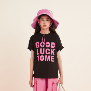 LOVESASAKIDS | Two-Faced Color Short Sleeve Letter Print Girls T-Shirt