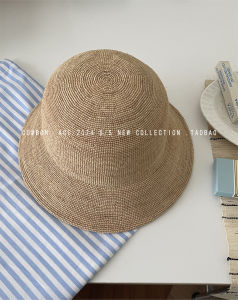 Elegant Wide Brim Straw Hat Womens Outdoor Sun Protection Hat Laffite Woven Spring Summer Fashionable French Style Hat