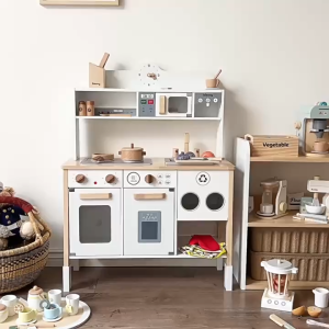 Children Simulation Wooden Pink Kitchen Toys 3 Years Old Girls Toys Kindergarten Play House Toys Wooden Kitchenware Stove Toys