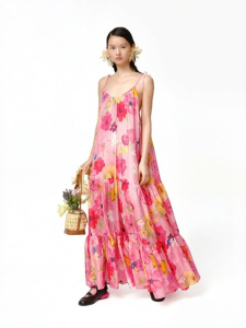 XIAOLI | Floral Layered Elegant Vacation Dress