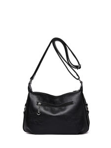 Fashionable Large Capacity Soft Leather Shoulder Crossbody Bag for Middle-Aged Women New 2025 Stylish All-Match Elegant Bag