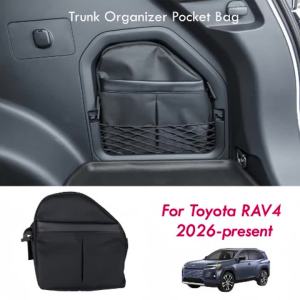 Black Oxford Cloth Trunk Organizer Pocket Bag For Toyota Rav4 2026+ Trunk Cubby Storage Cargo Bag RAV4 Accessories