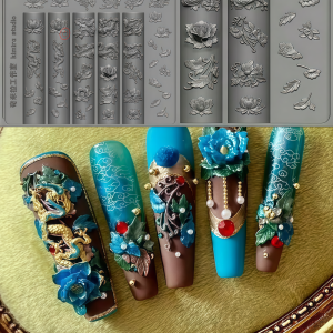 Dragon Patterned Glass Three-Dimensional Carved Ethnic Style Decorative Accessories Transparent Silicone Mold Nail Art