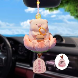 2024 New Capybara Car Ornament Cute Mirror Decoration Female Version Vehicle Interior Accessories Lovely Animal Themed Hanging Decor