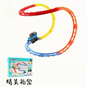 Rail Car Rolling Train Luminous Novelty Patchwork Puzzle Entrance Assemble Track Internet Celebrity Assembly Kids Toys