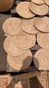 Miếng lót ly cói / lục bình Smile Decor vintage  tấm lót bình hoa mộc mạc  thân thiện với môi trường