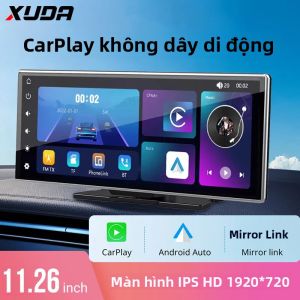 Máy Nghe Nhạc Đa Phương Tiện Ô Tô Màn Hình Cảm Ứng IPS XUDA 11.26 Inch Camera Hành Trình 4K Hai Ống Kính Hỗ Trợ Không Dây CarPlay/Android Auto Thiết Bị Ghi Hình Di Động