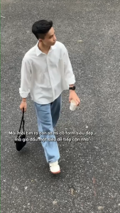 Áo Sơ Mi Trơn Tay Dài Nam Nữ Hàn Quốc Local Brand GUMANO Chất Liệu Oxford Form Rộng 4 Màu
