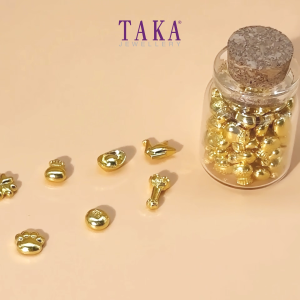 TAKA Jewellery 1gm Petite Gold in Glass Bottle - Assorted Design [Bundle Deals]