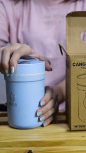 MATOUGUI - Soup Cup Anti Tumpah Mangkok Sup Portable Cangkir Sarapan Import BPA Free 450ml TMT0032